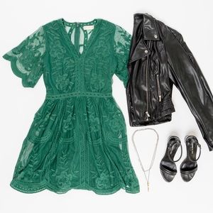 New Altar’d State Green Lace Dress
